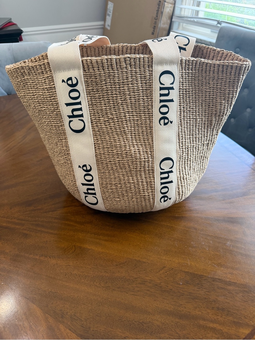 Chloé Natural Woven Tote with Branded Cream Straps! Never Used! - Picture 2 of 4